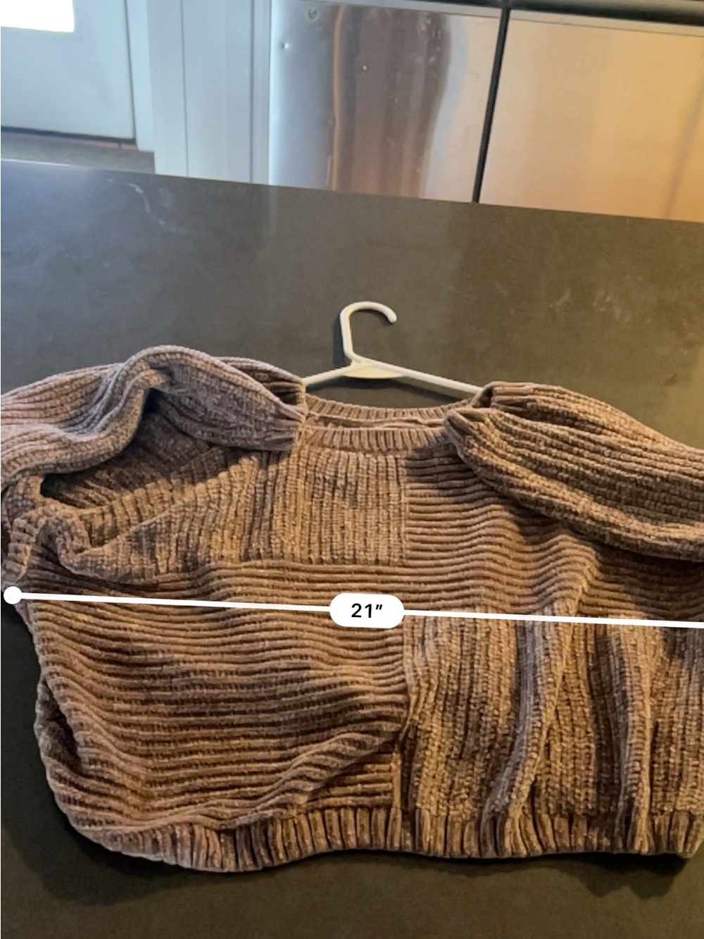 Altar’d State Brown Chenille Patchwork Sweater Women S Oversized Cropped - Picture 4 of 8